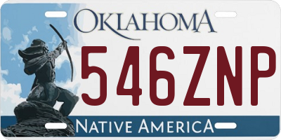 OK license plate 546ZNP