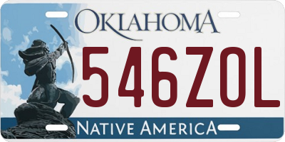 OK license plate 546ZOL