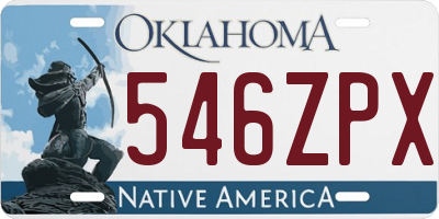 OK license plate 546ZPX