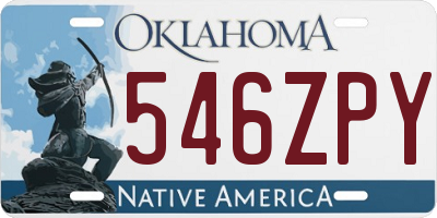 OK license plate 546ZPY