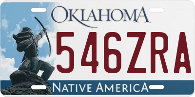 OK license plate 546ZRA