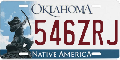 OK license plate 546ZRJ