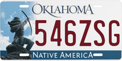 OK license plate 546ZSG