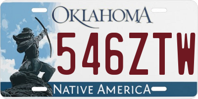 OK license plate 546ZTW