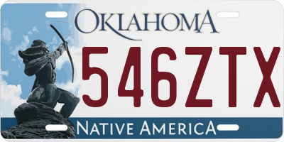 OK license plate 546ZTX