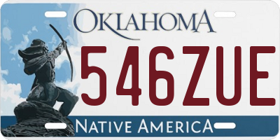 OK license plate 546ZUE