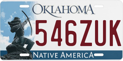 OK license plate 546ZUK