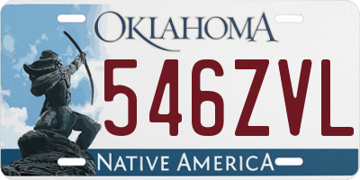 OK license plate 546ZVL