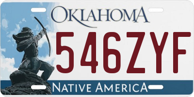 OK license plate 546ZYF