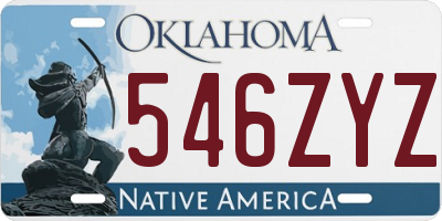 OK license plate 546ZYZ