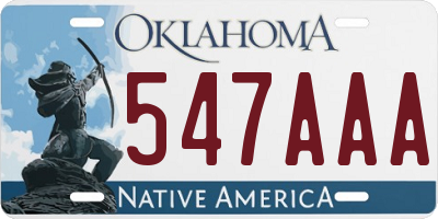 OK license plate 547AAA