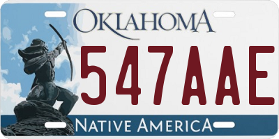 OK license plate 547AAE