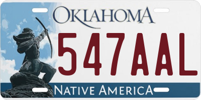 OK license plate 547AAL