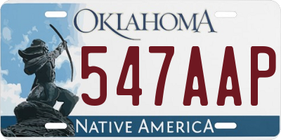 OK license plate 547AAP