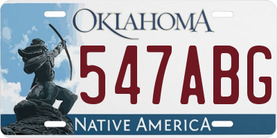 OK license plate 547ABG