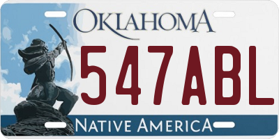 OK license plate 547ABL