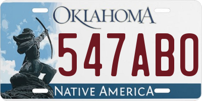OK license plate 547ABO