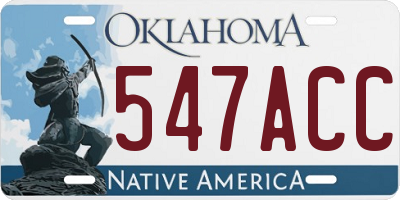 OK license plate 547ACC