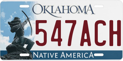 OK license plate 547ACH