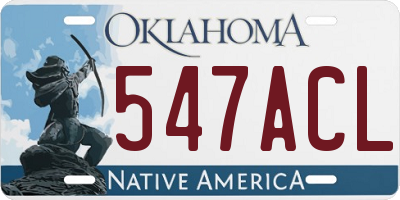 OK license plate 547ACL
