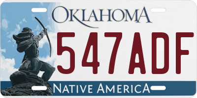 OK license plate 547ADF