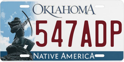 OK license plate 547ADP