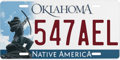 OK license plate 547AEL