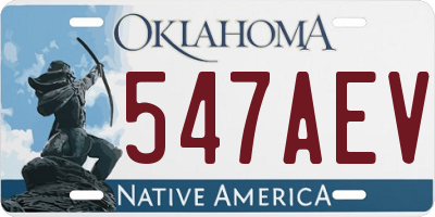 OK license plate 547AEV