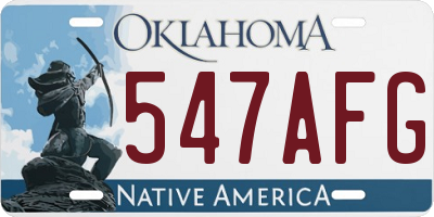 OK license plate 547AFG