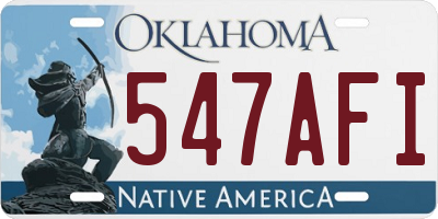 OK license plate 547AFI