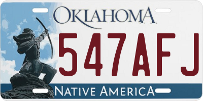 OK license plate 547AFJ