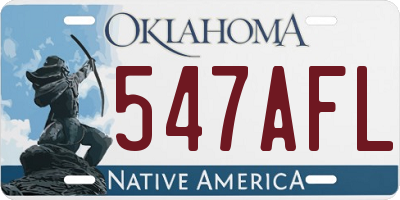 OK license plate 547AFL