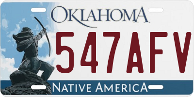 OK license plate 547AFV