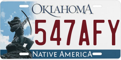 OK license plate 547AFY