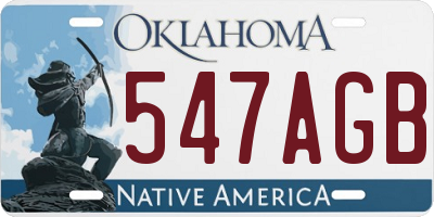 OK license plate 547AGB
