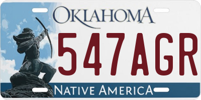 OK license plate 547AGR