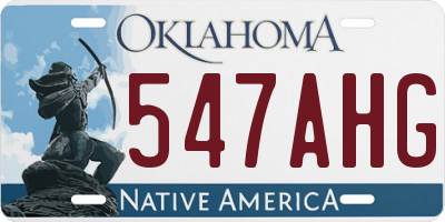 OK license plate 547AHG