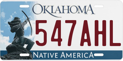 OK license plate 547AHL