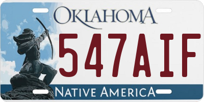 OK license plate 547AIF