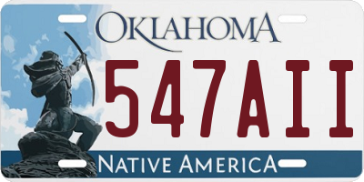 OK license plate 547AII