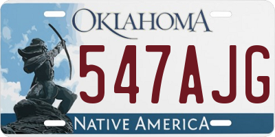 OK license plate 547AJG