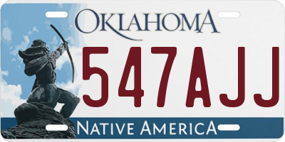 OK license plate 547AJJ