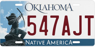 OK license plate 547AJT