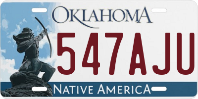 OK license plate 547AJU