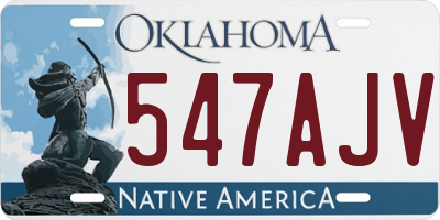 OK license plate 547AJV