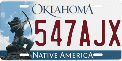 OK license plate 547AJX