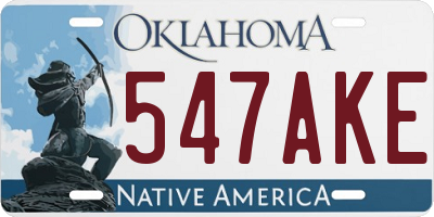 OK license plate 547AKE