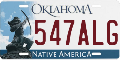 OK license plate 547ALG
