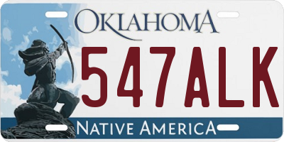 OK license plate 547ALK