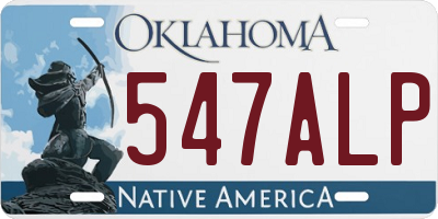 OK license plate 547ALP